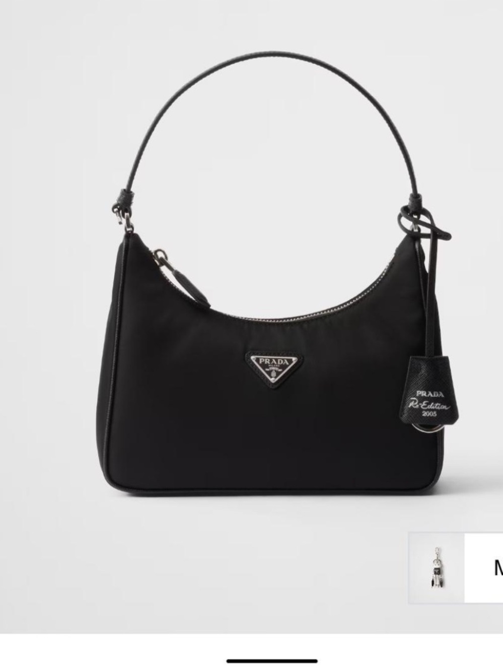 Prada Black Nylon Hobo Shoulder Bag
